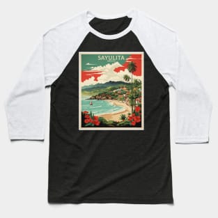 Sayulita Mexico Vintage Poster Tourism Baseball T-Shirt